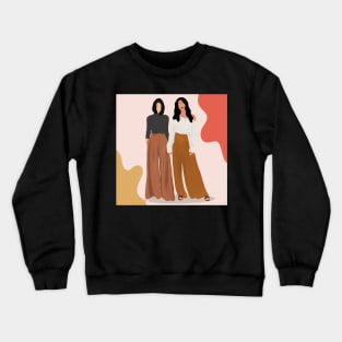 Boho fashion | aesthetic | flat portrait Crewneck Sweatshirt